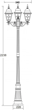 Наземный фонарь IP44 Oasis Light QUADRO M lead GLASS 79909MBlgW Bl (220V, фонарь)
