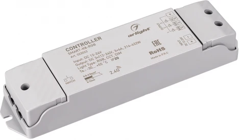 Контроллер SMART-K8-RGB (12-24V, 3x6A, 2.4G) (IP20 Пластик) 023023 Arlight