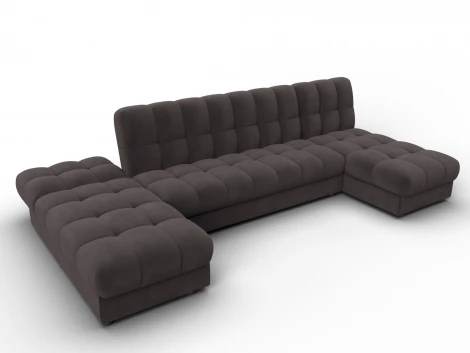 Диван П-образный Лига-116 НПБ (ДСП,ЛДСП,Велюр/Коричневый) Лига Диванов 137330