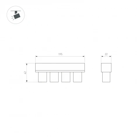 Трековый светильник светодиодный MAG-ORIENT-KRATER-L195-12W Warm3000 (WH, 25 deg, 48V, DALI) (Arlight, IP20 Металл, 3 года) 037332