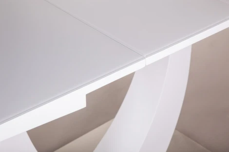 Стол раскладной Adams (120+30 см) закаленное стекло белый Top Concept 2001000000623