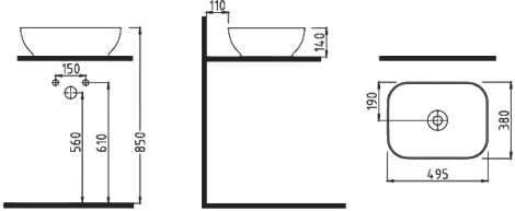 Рукомойник Bien Motto MTLG05003FD0W5000 белый