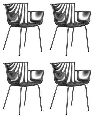 Набор 4 шт стул обеденный DOBRIN ROSS (темно-серый (GR-04) без подушки)