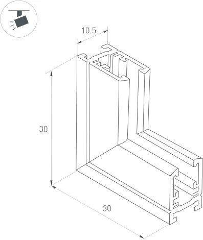 Коннектор угловой MAG-MICROCOSM-CON-L90-INT (BK, внутренний) (Arlight, IP20 Металл) 044529