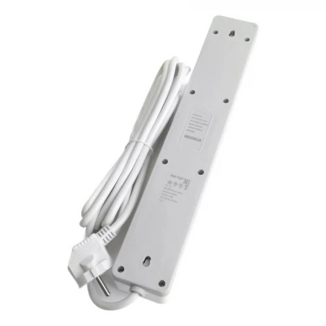 Сетевой фильтр 6-и местный с заземлением 1,8м. (белый) Stekker Optima 50095