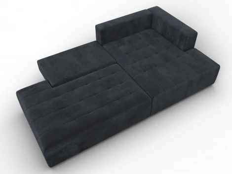 Диван угловой Лига-103 НПБ угол правый (ДСП,Брус,Фанера,Велюр/Темно-серый) Лига Диванов 134808