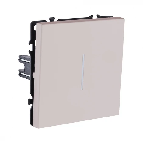 Выключатель 1-клавишный 10А/250В с LED подсветкой, кашемир матовый Kollinger Eclipse EC-007CM