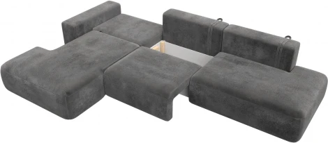 Диван угловой Лига-036 НПБ Модерн Лонг левый угол Лига Диванов (Велюр) арт.127757L