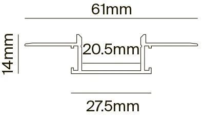 Алюминиевый профиль скрытого монтажа 61x14 Maytoni Led Strip ALM011S-2M