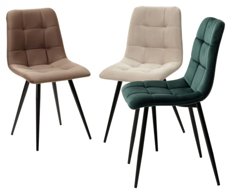 Стул CHILLI-Q молочный шоколад #12, велюр / черный каркас, 4 шт/ 1 к