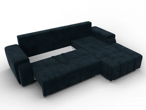 Диван угловой Лига-121 правый угол (ДСП,Брус,Велюр/Графит) Лига Диванов 137354