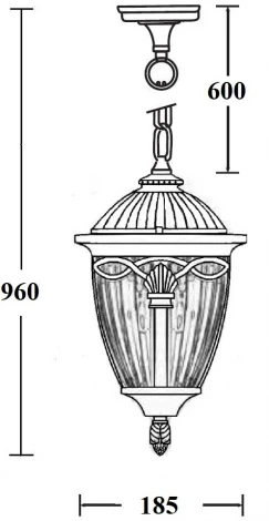 Уличный светильник подвесной Oasis Light FES 86305 Bl (220V, на цепи, фонарь, IP44)