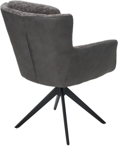 Стул M-City GARLAND 360 град. поворот. HAGA-16 Серый, ткань/ GINO-457 Серый, ткань/ Черный