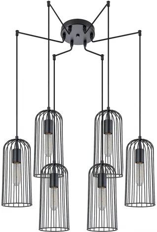 Подвесная люстра Escada Phoenix 10198/6 6х60Вт Е27, металл, черный (220V, на проводе)