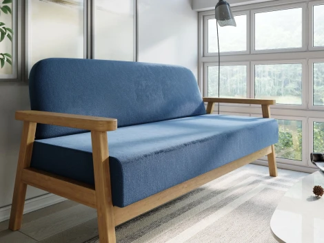 Диван Arsko прямой Флори М береза велюр голубой