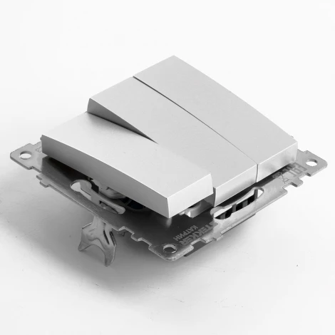 Выключатель трехклавишный (серебро) Stekker Катрин 49173