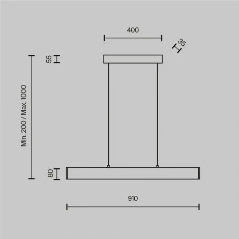 Подвесной линейный светильник Step 4000K 1x23Вт 120° LED Maytoni Technical P010PL-L23W4K (220V, на тросе)