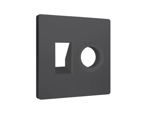 Лицевая панель для Ethernet RJ-45/телефонной RJ-11 и ТВ-розетки (графит мягкое касание) Ambrella Volt QUANT AP9125