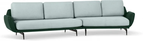 Диван Ispani угловой правый ОГОГО (арт.803474), (Ткань,Экокожа/Серый,Зеленый)