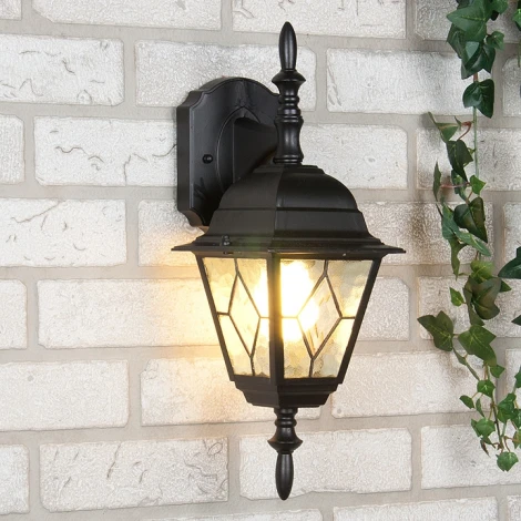 Настенный фонарь уличный Elektrostandard Vega черный D