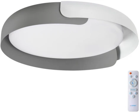 Потолочный светильник круглый Sonex Antares 7707/60L металл/пластик/белый/серый LED 60Вт 3000-6000K D580 IP20 пульт ДУ (220V, круглые)