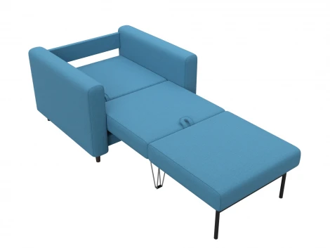 Кресло Лига-070 (ЛДСП,Брус,Фанера/Дерево/Рогожка/Голубой) Лига Диванов 132545