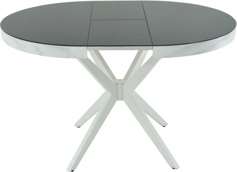 Стол Аврора Оскар D950 Glass, Белый, Стекло Чёрное