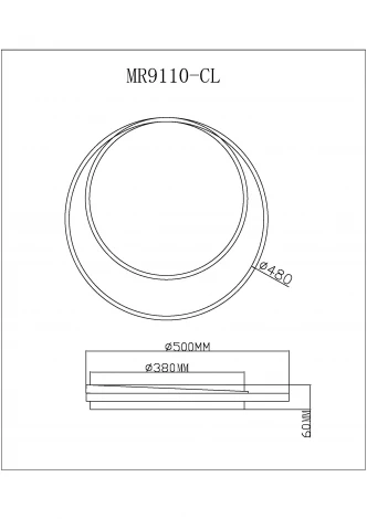 Потолочный светодиодный светильник круглый MyFar Cressida MR9110-CL (регулировка яркости, 220V, пульт управления)