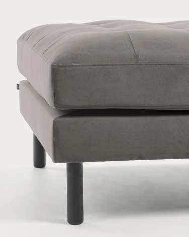 Пуфик La Forma (ex Julia Grup) Debra (Черный,Серый/ Переработанное волокно,Пена,ДСП,Дерево,Бук,Сосна)