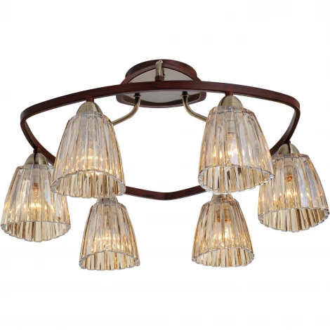Потолочная люстра N-Light 408 408-06-53 antique brass + walnut
