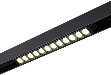 Трековый светильник Downlight низковольтный светодиодный Novotech SHINO FLUM 359488 черный LED 12W 48V 3000-6500K (регулировка яркости, управление смартфоном, умный дом - Алиса, Smart Life)