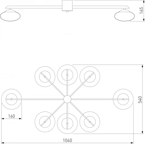 Потолочная люстра Eurosvet Opaline 70220/8 латунь (шар)