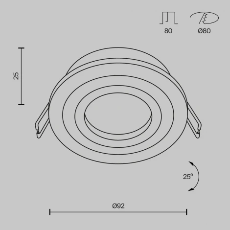 Встраиваемый светильник Atom GU10 1x50Вт Maytoni Technical DL023-2-01S (220V)