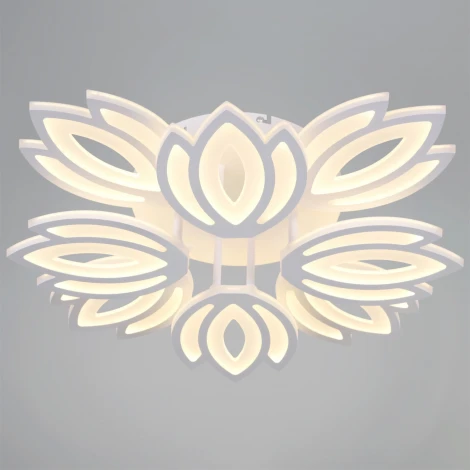 Потолочная люстра светодиодная на штанге с пультом с регулировкой цветовой температуры, яркости и ночным режимом Reluce 08429-0.3-4+4 WH