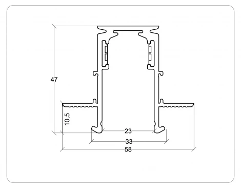 Шинопровод магнитный встраиваемый под ГКЛ 9,5мм Ambrella Track System Magnetic Standard GL3331-9.5 WH белый IP20 48V 2м