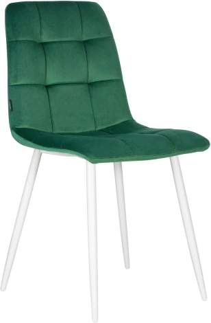 Стул обеденный DOBRIN CHILLY (Темно-зеленый Holland 30, основание белое)