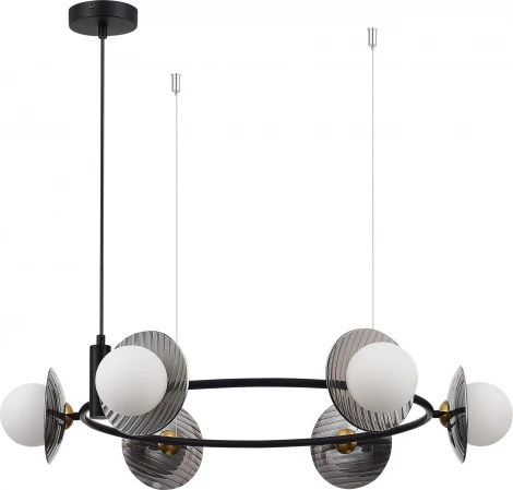 Подвесной светильник ST Luce Noon SL1521.413.06 Черный/Дымчатый, Белый G9 6*5W 4000K (220V, на тросе)