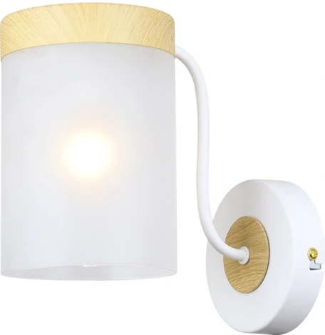 Бра Escada Harmony 1x40Вт E14, металл/стекло, белый/дерево, матовый плафон (220V)