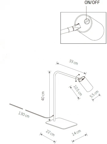 Интерьерная настольная лампа с выключателем Nowodvorski Mono 7706 (220V)