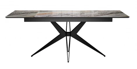 Стол DikLine DKS140 керамика Venetian Brown Light глянец, подстолье черное, опоры черные (2уп.) 00-00081179