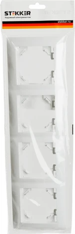 Рамка на 4 поста (белый) Stekker Эрна Элегант 49659