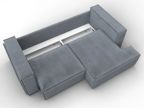 Диван угловой Лига-061 угол правый (ДСП,Брус,Фанера,Велюр/Серый) Лига Диванов 131152