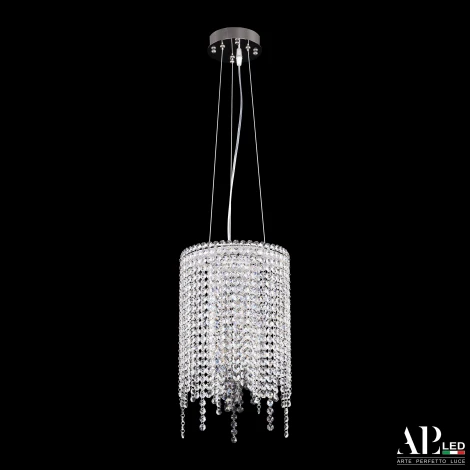 Подвесная люстра светодиодная с пультом APL LED Sicilia SH01.25.B.LED-DIM.Ni (220V, хрусталь, на тросе)