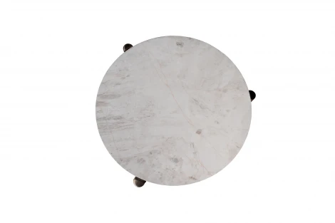 57EL-10083 Стол журнальный натур.белый мрамор Cass White d 57*50см Garda Decor