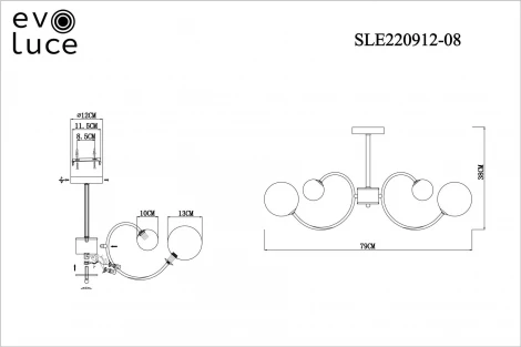 Люстра потолочная на штанге светодиодная Formae SLE220912-08 (шар)