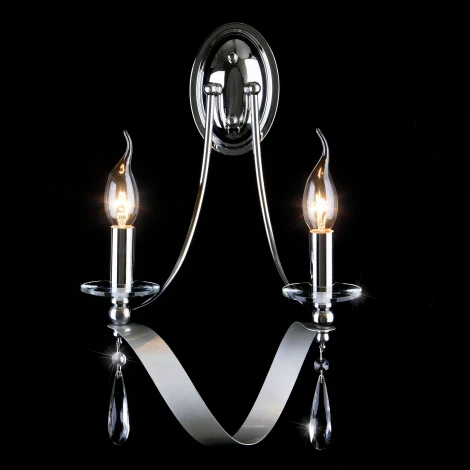 Бра Eurosvet Adelia 60064/2 хром (220V, хрусталь Strotskis, подвески, подсвечник, свеча)