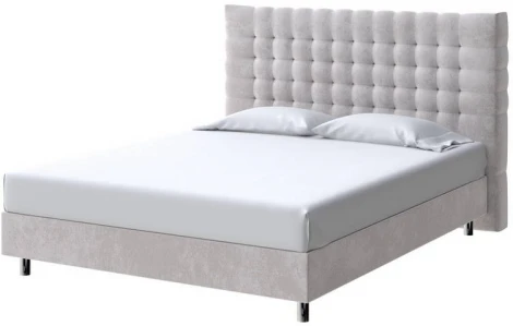 PROxSON Кровать Tallinn Boxspring Standart (Ткань: Велюр Лофти Серый) 200x200
