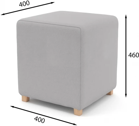 Пуф Arsko Мозли 1 светло-серый велюр