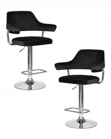 Набор 2 шт стул барный DOBRIN CHARLY (черный велюр (MJ9-101))