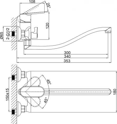Смеситель D&K Rhein Speyer DA1313341 универсальный